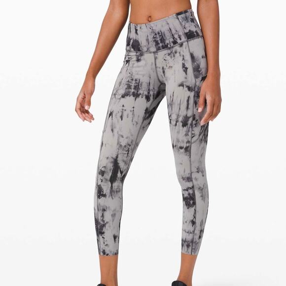 lululemon athletica Pants - LULULEMON Fast and Free Tights Leggings Game Day Dark Chrome Black Multi 2